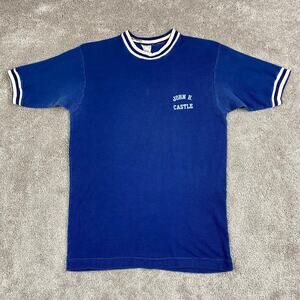 Blue Vintage High School Ringer Tee T-shirt Size XS John E Castle Knights